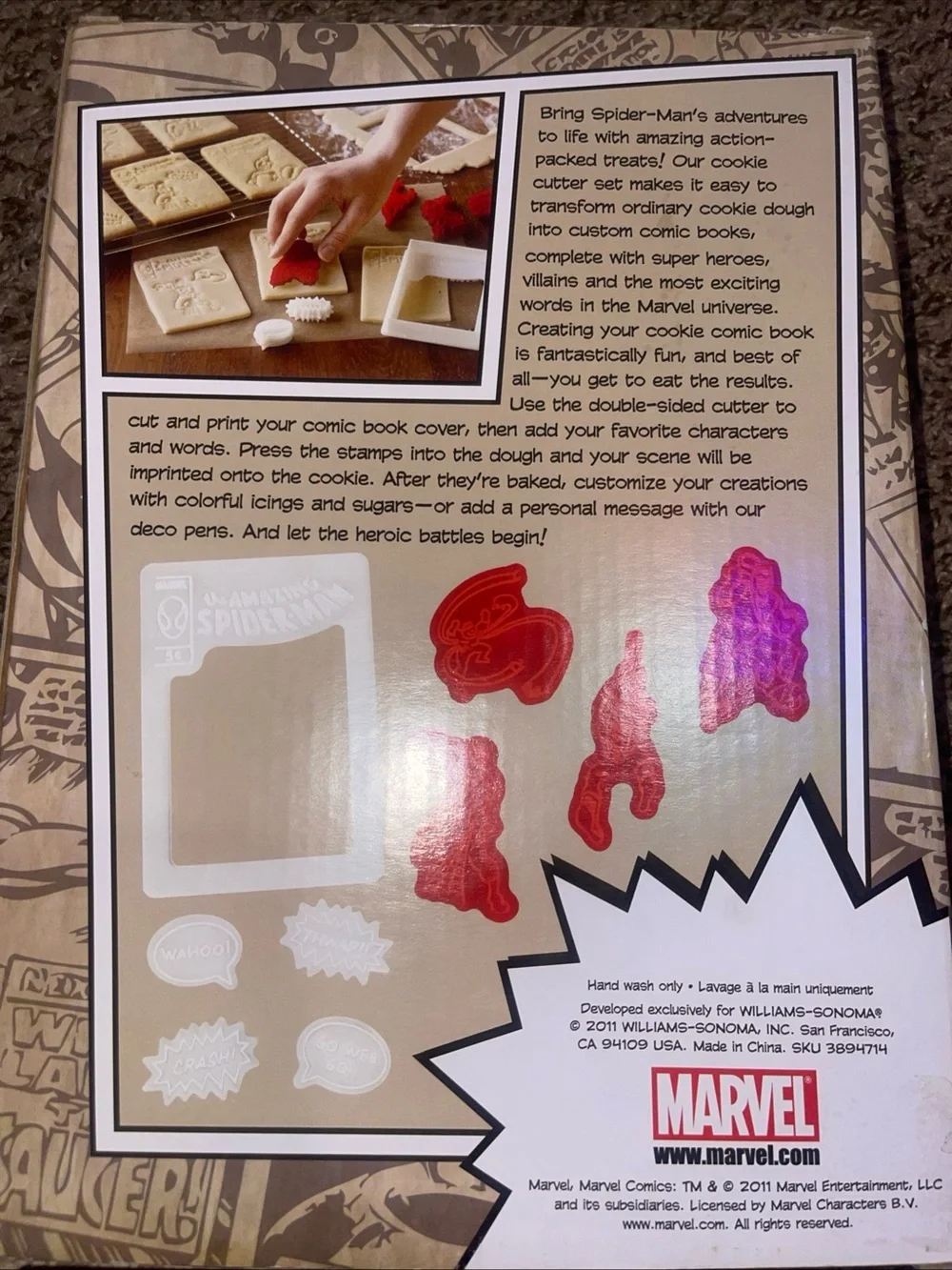 Marvel Spider-Man Comic Book Cookie Cutter Set - Yellow, Red, Blue, White